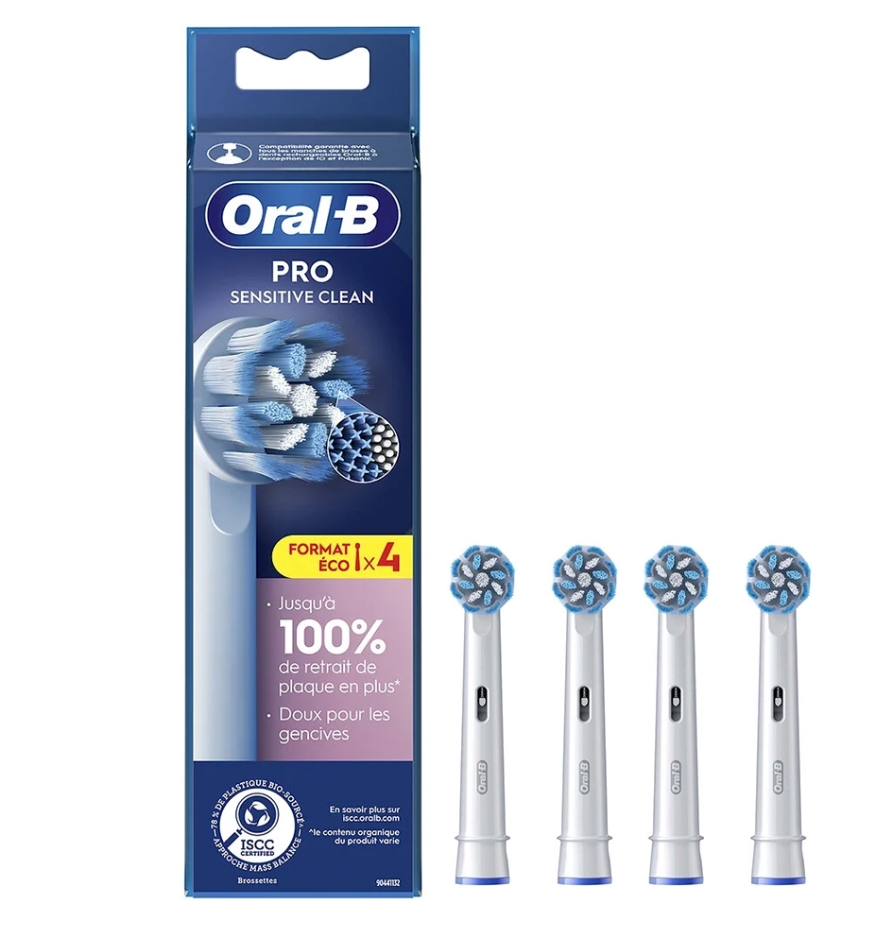 سری یدک مسواک برقی اورال-بی Pro Sensitive Clean بسته 4 عددی