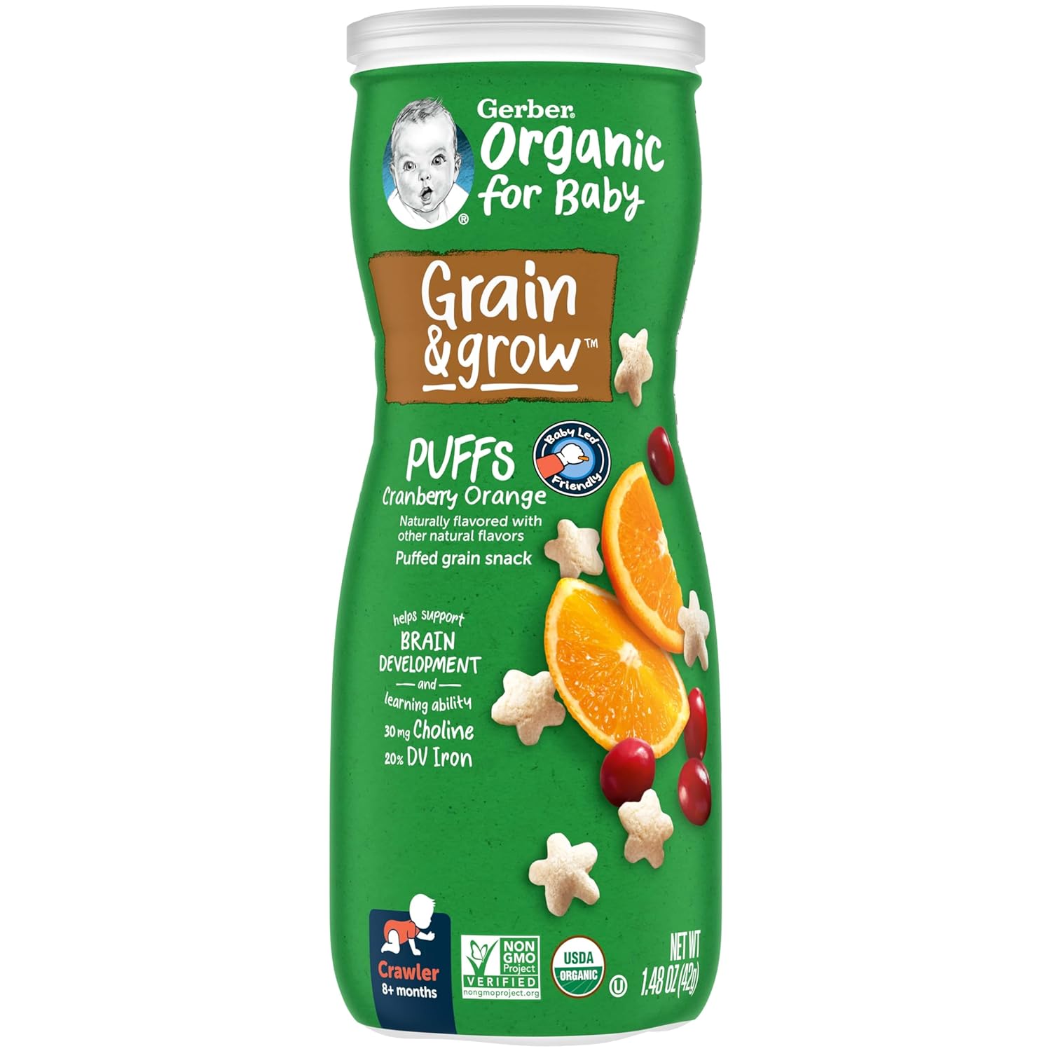 پاف گربر Gerber طعم زغال اخته و پرتقال
