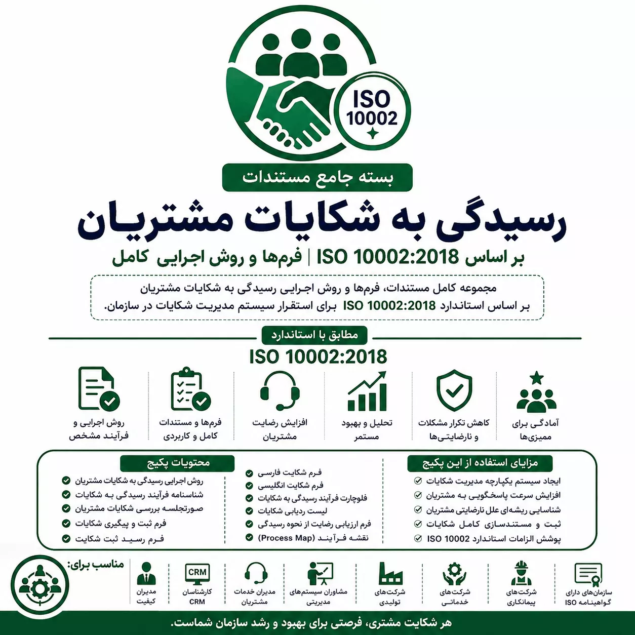 مستندات رسیدگی به شکایات مشتریان بر اساس ISO 10002:2018