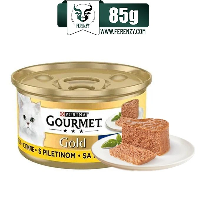 کنسرو گربه بالغ گورمت گلد طعم مرغ مدل پته وزن 85 گرم Gourmet Gold Chiken