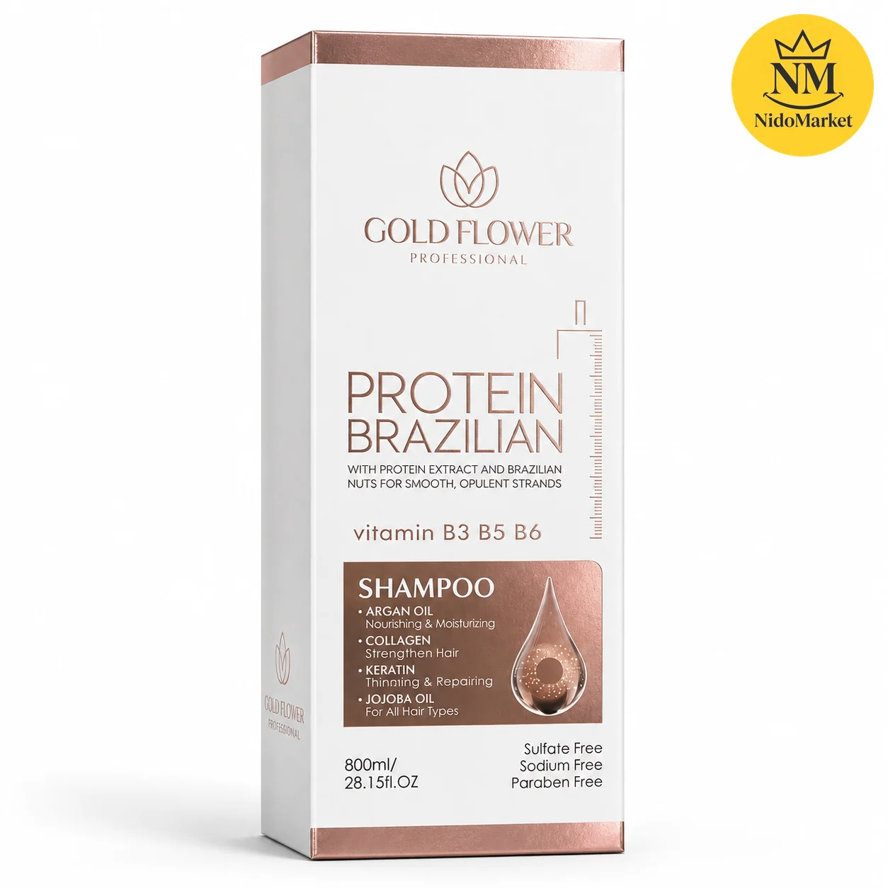 شامپو پروتئین برزیلی گلد فلاور 800 میل Protein Brazilian