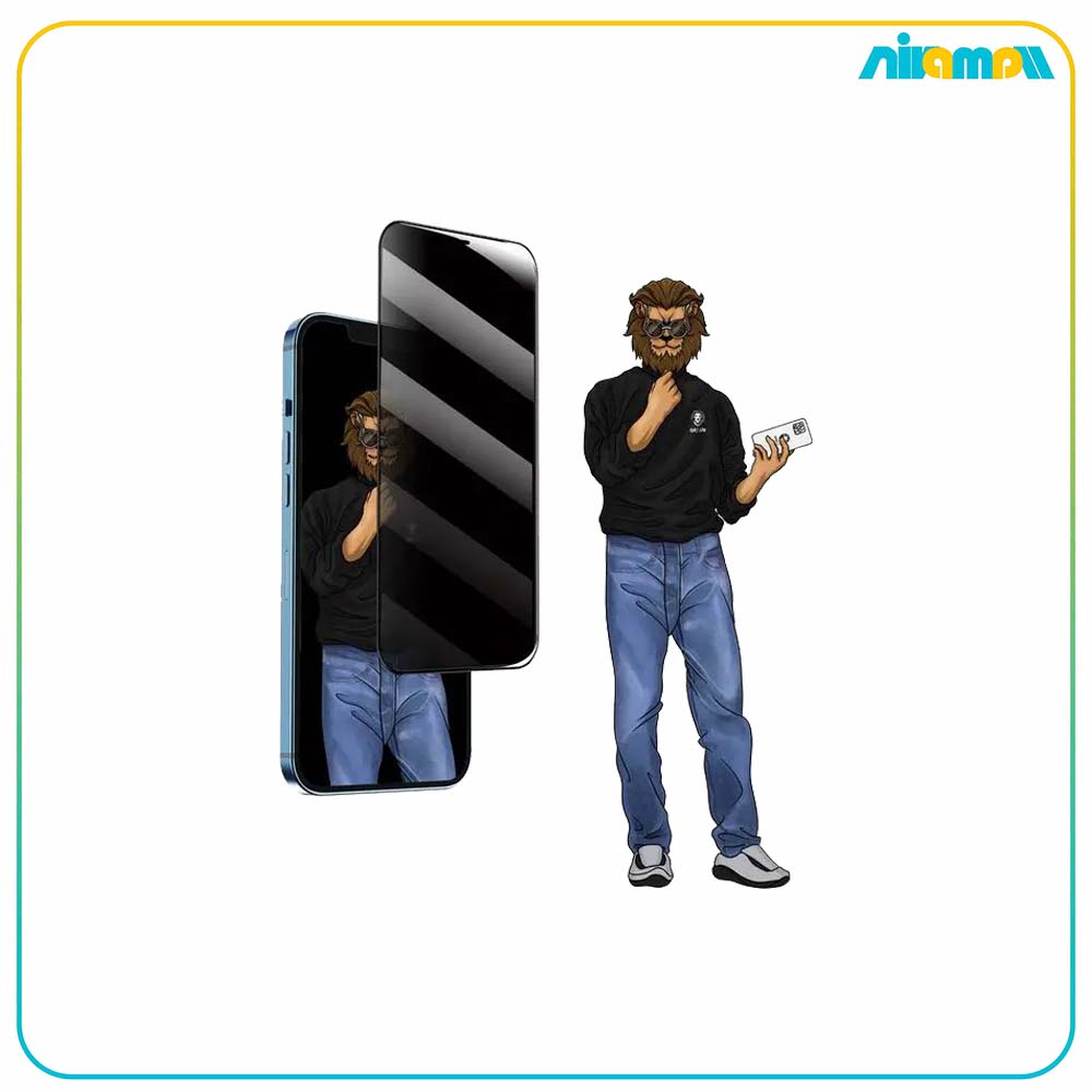 گلس گرین لاین مدل 9H Steve Privacy Full Glassمناسب برای گوشی موبایل iPhone 12 Pro Max