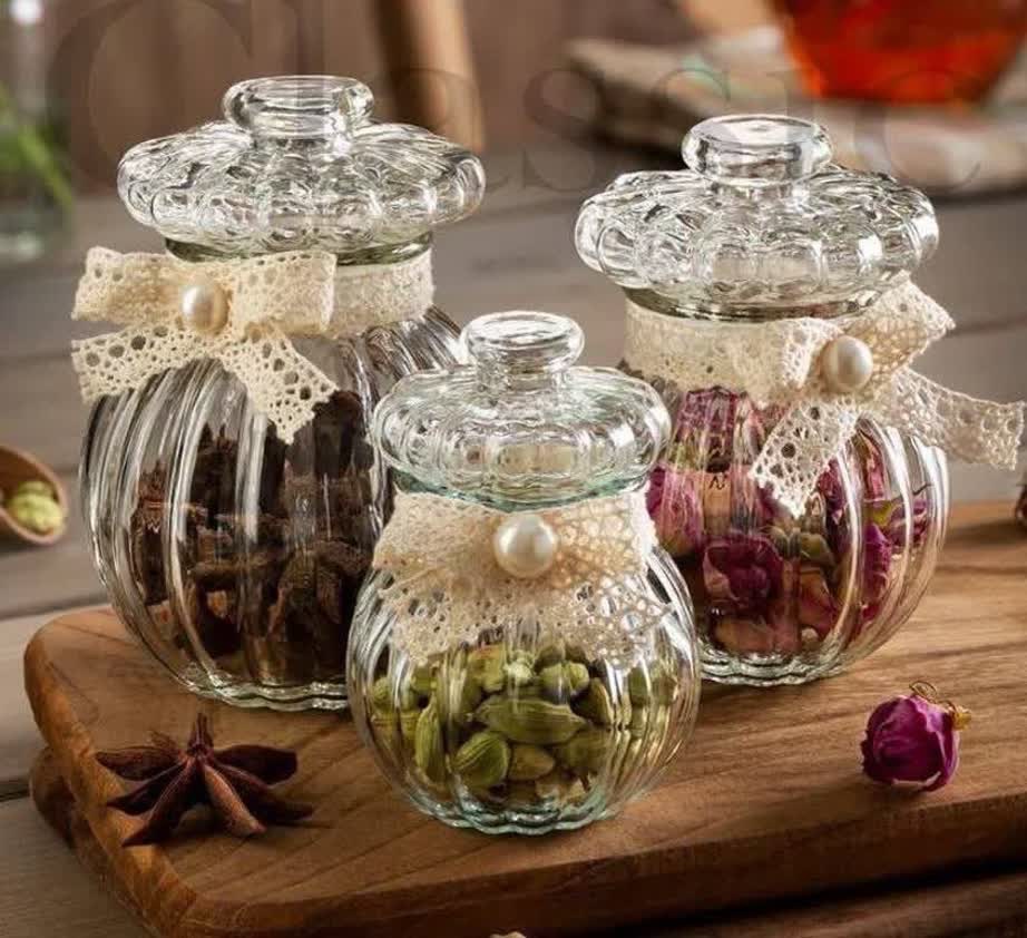 خرید بانکه ادویه و زعفران طرح کدو پاپیون – سایز کوچک