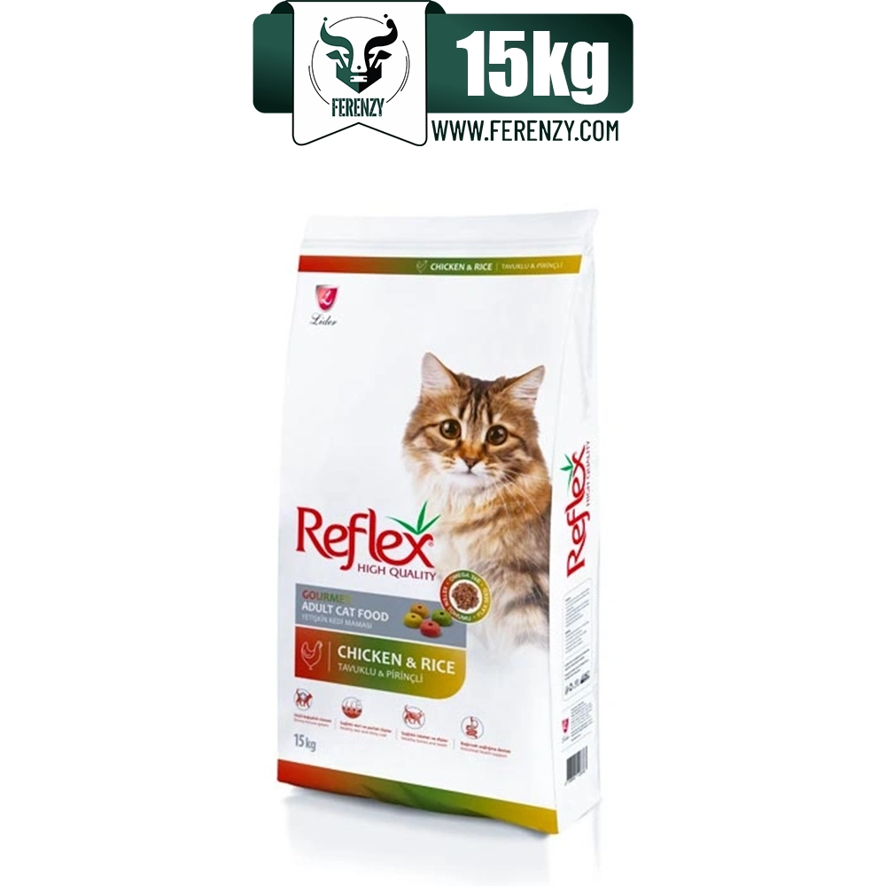 غذای خشک گربه رفلکس مدل مولتی کالر طعم مرغ و برنج وزن 15 کیلوگرم Reflex multicolor