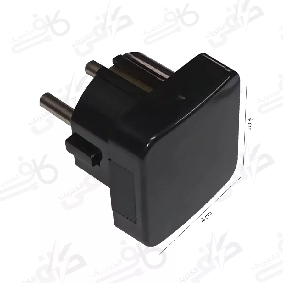 دوشاخه مربع ارت فرحان استاندارد مشکی