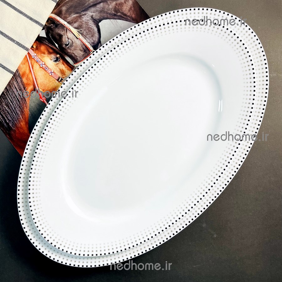 دیس تک چینی زرین طرح مون بلان مشکی ایتالیا اف - درجه یک