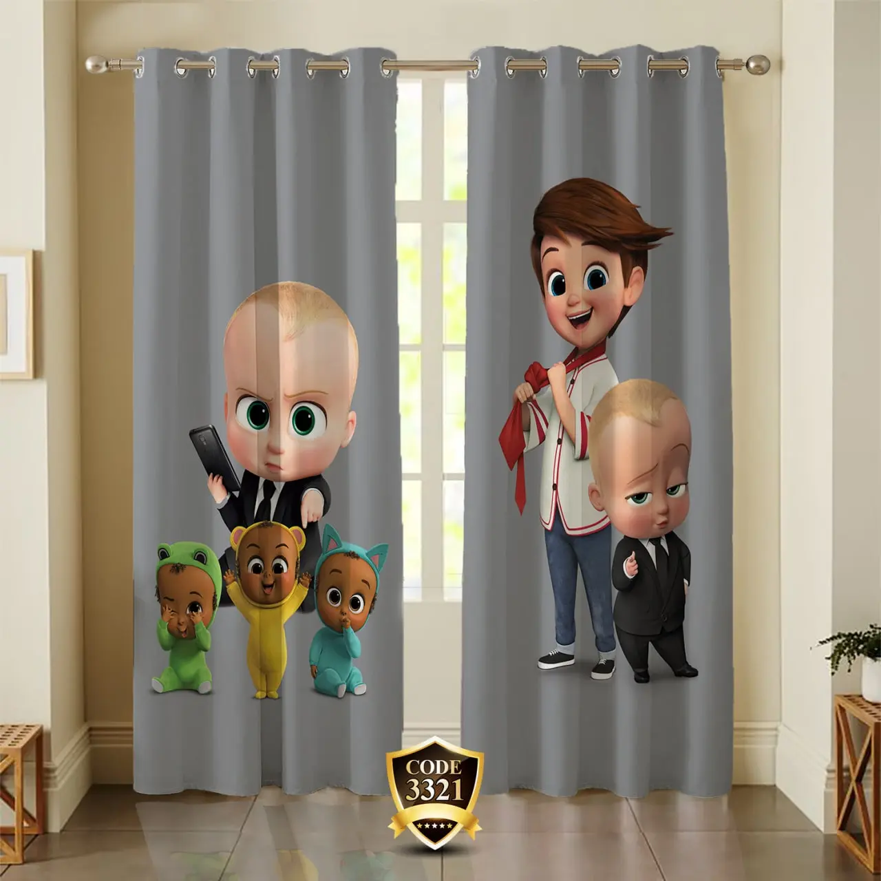 ست فرش پرده بچه رئیس کدB451