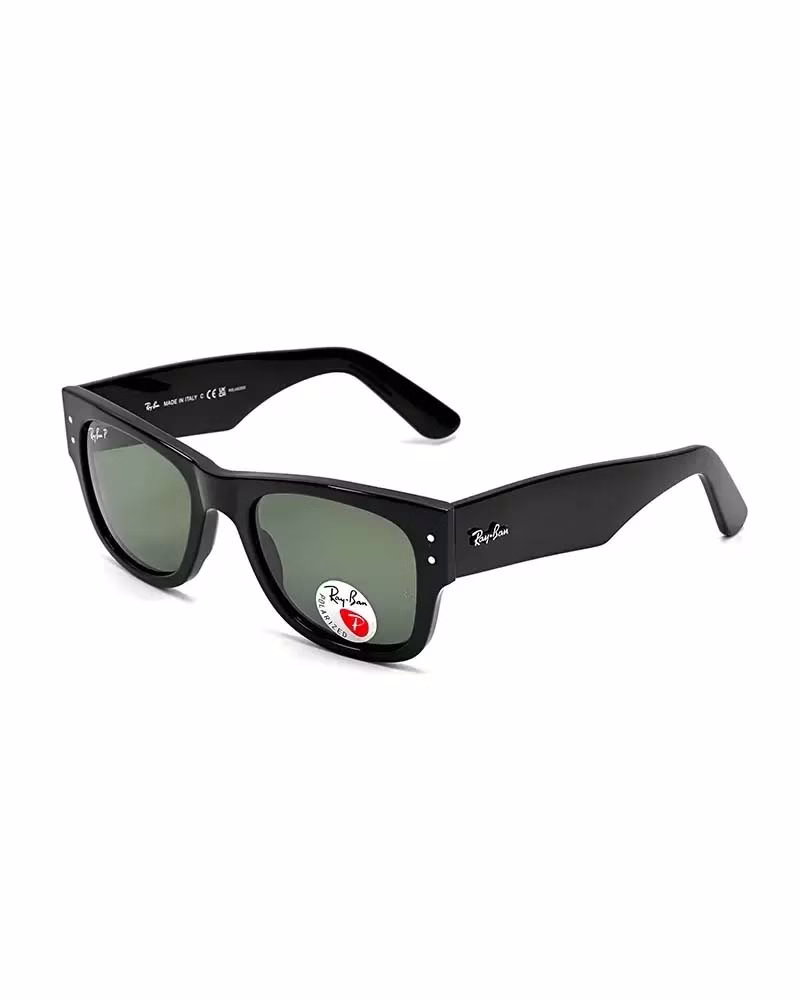 عینک آفتابی اورجینال اسپرت ریبن پلاریزه مدل Rayban RB0840-S MEGA WAYFARER - فريم مشكي عدسي سبز پلاريزه