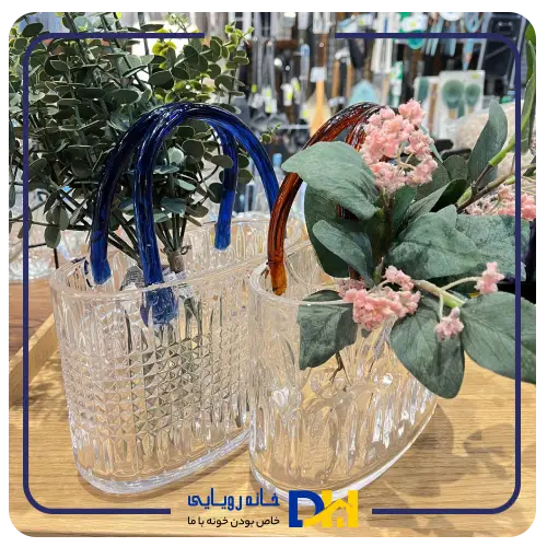 گلدان کریستال طرح کیف دستی FLOWER