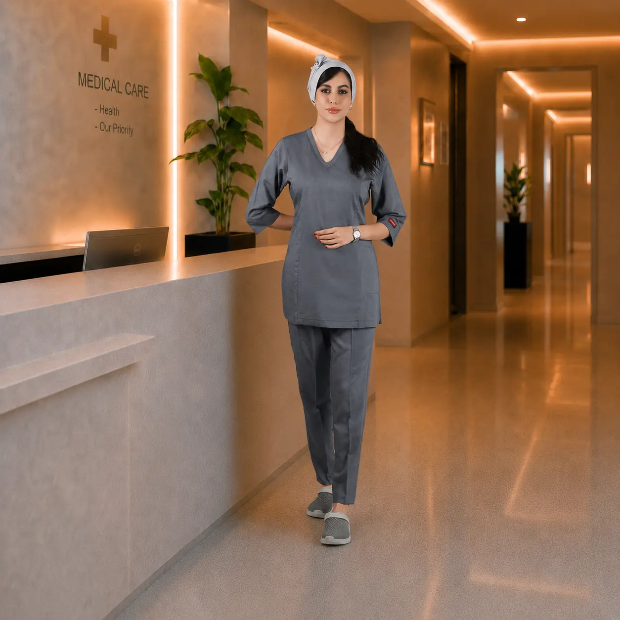 تونیک شلوار مدل (U-flex) طوسی جین