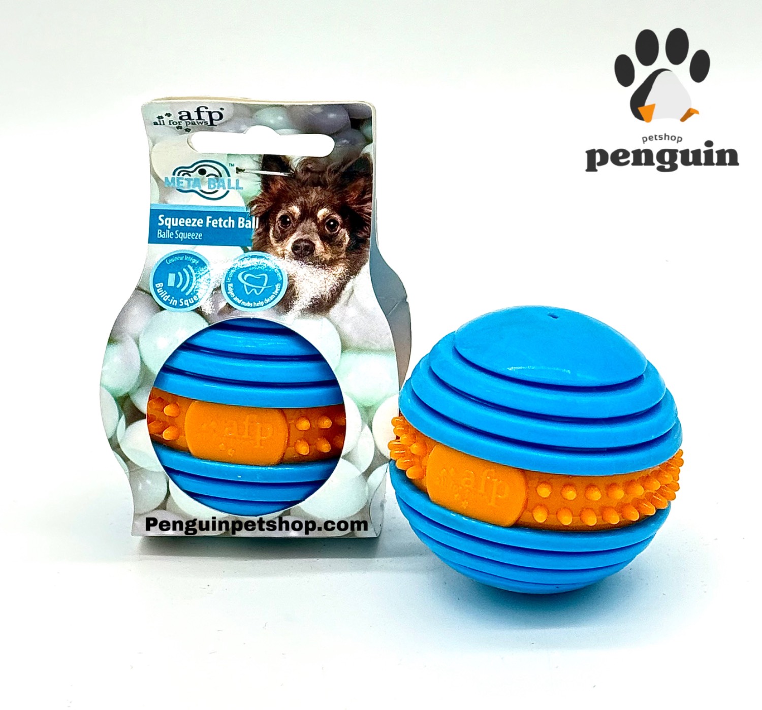 اسباب بازی سگ توپ دندانی ای اف پی Squeeze fetch ball