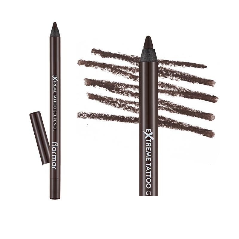 مداد چشم ژله ای ضد آب فلورمار Flormar مدل Extreme tattoo Gel Pencil شماره 02 رنگ Walnut