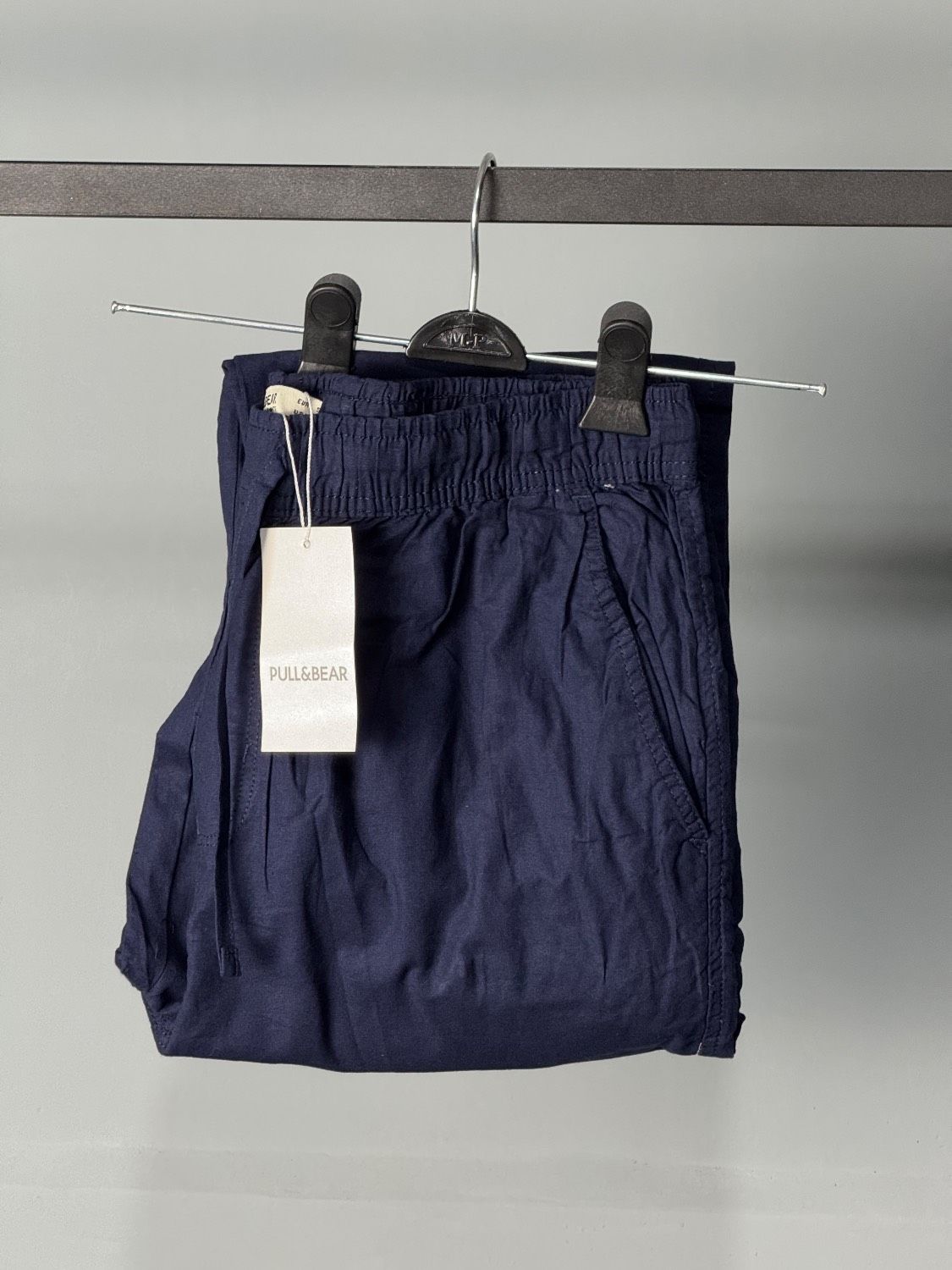 شلوار لینن اورجینال برند (PULL&amp;BEAR) سرمه ای کد ۰۲۲۶