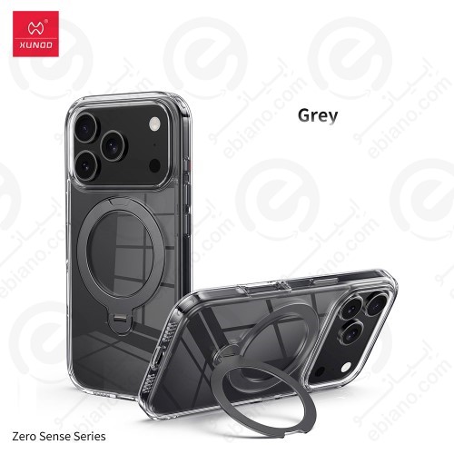 قاب شفاف مگنتی رینگ‌دار iPhone 17 Pro Max برند XUNDD سری Zero Sense Rotatable