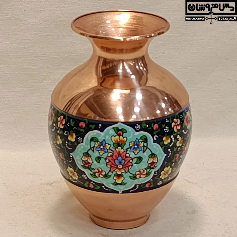 گلدان مس و پرداز کوزه ای دستساز زنجان نانو سایز 1 مدل ونگوک