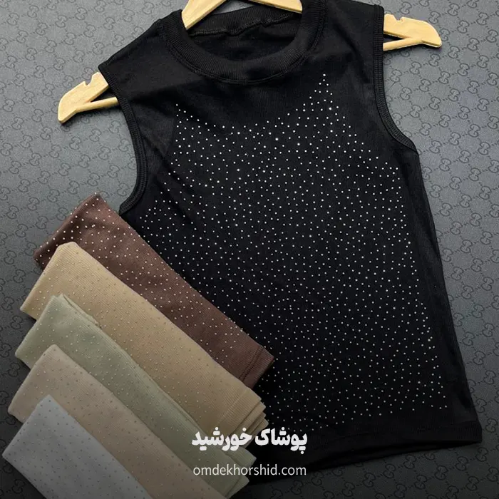 کراپ حلقه ای یقه گرد نگینی