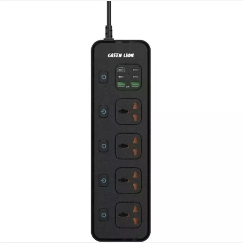چندراهی و محافظ برق و گرین لاین مدل GNPD30POCKBK توان 3000 وات Green Lion PD30W Power Socket Multi-Function