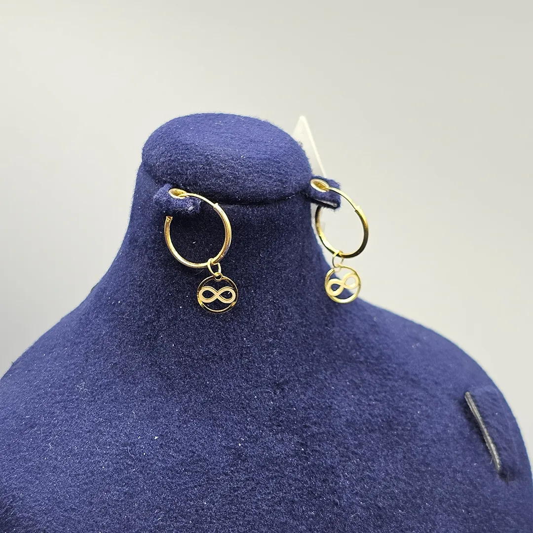 گوشواره حلقه ای پلاک بی نهایت E163
