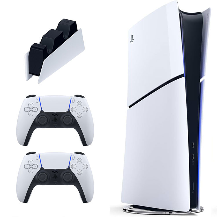 ps5 slim digital 2116 + دسته بازی + پایه شارژ