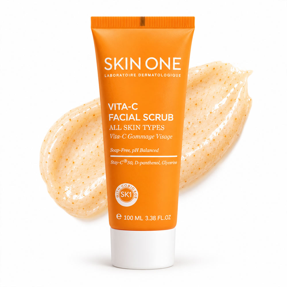 اسکراب صورت ویتامین C اسکین وان مناسب انواع پوست / Skin One