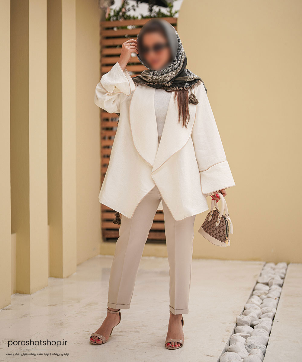 مانتو کوتاه کتان کریستال مغزی دوزی فریسایز