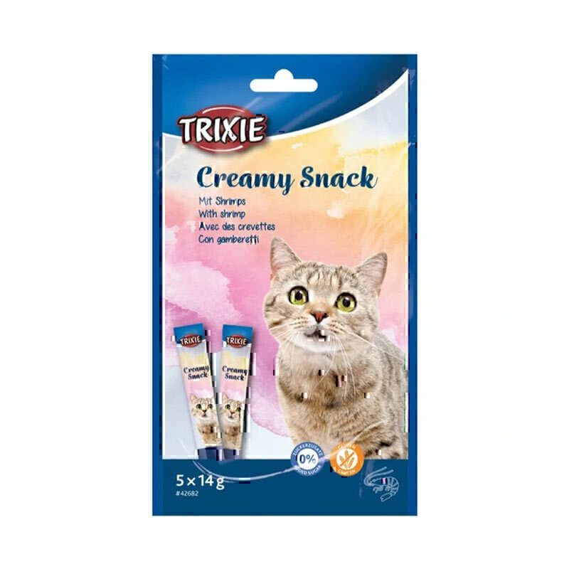 بستنی گربه تریکسی با طعم میگو  Trixie Cat Creamy Snack With Shrimp وزن 14 گرم