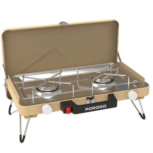 اجاق گاز کمپینگ پرودو مدل Porodo Lifestyle Dual Burner Foldable Camping Stove