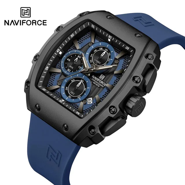 ساعت مچی کورنوگراف اورجینال برند نیویفورس nf8070 bbebe naviforce