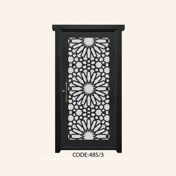 درب یک لنگه فلزی CNC طرح 485