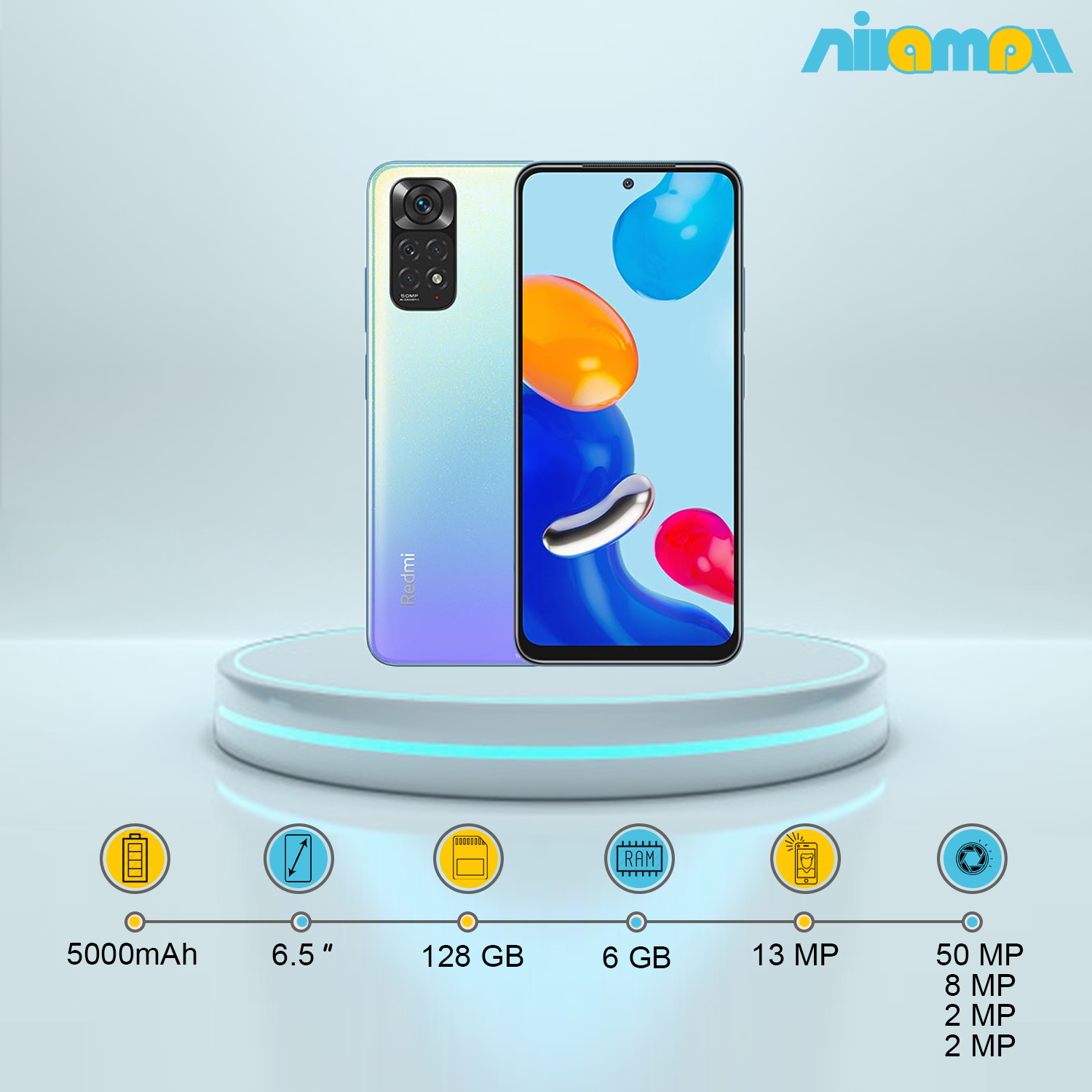 گوشی موبایل شیائومی مدل Redmi Note 11 دو سیم‌ کارت ظرفیت 128 گیگابایت و رم6 گیگابایت