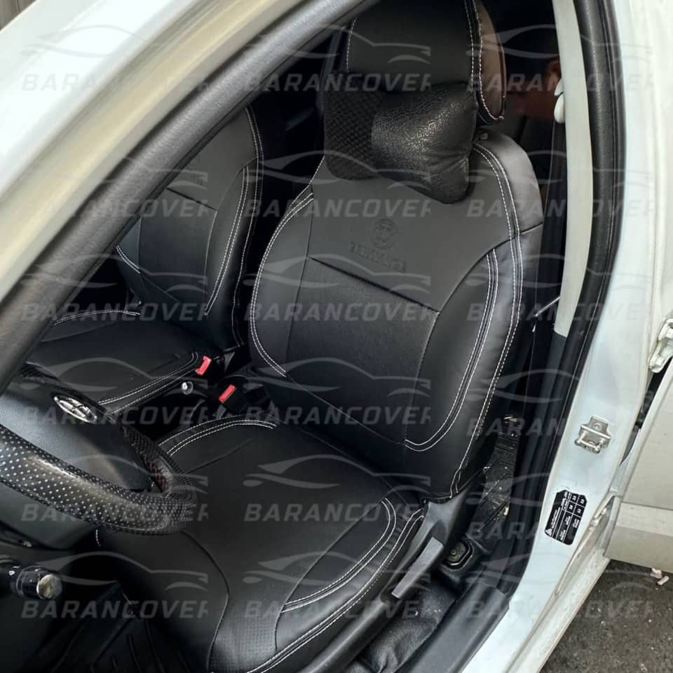 روکش صندلی برلیانس 220-H230 چرم رنگ مشکی دوخت سفید