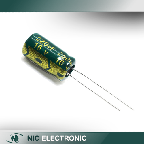 خازن الکترولیتی 220UF/16V-6.3X12-105C-GREEN
