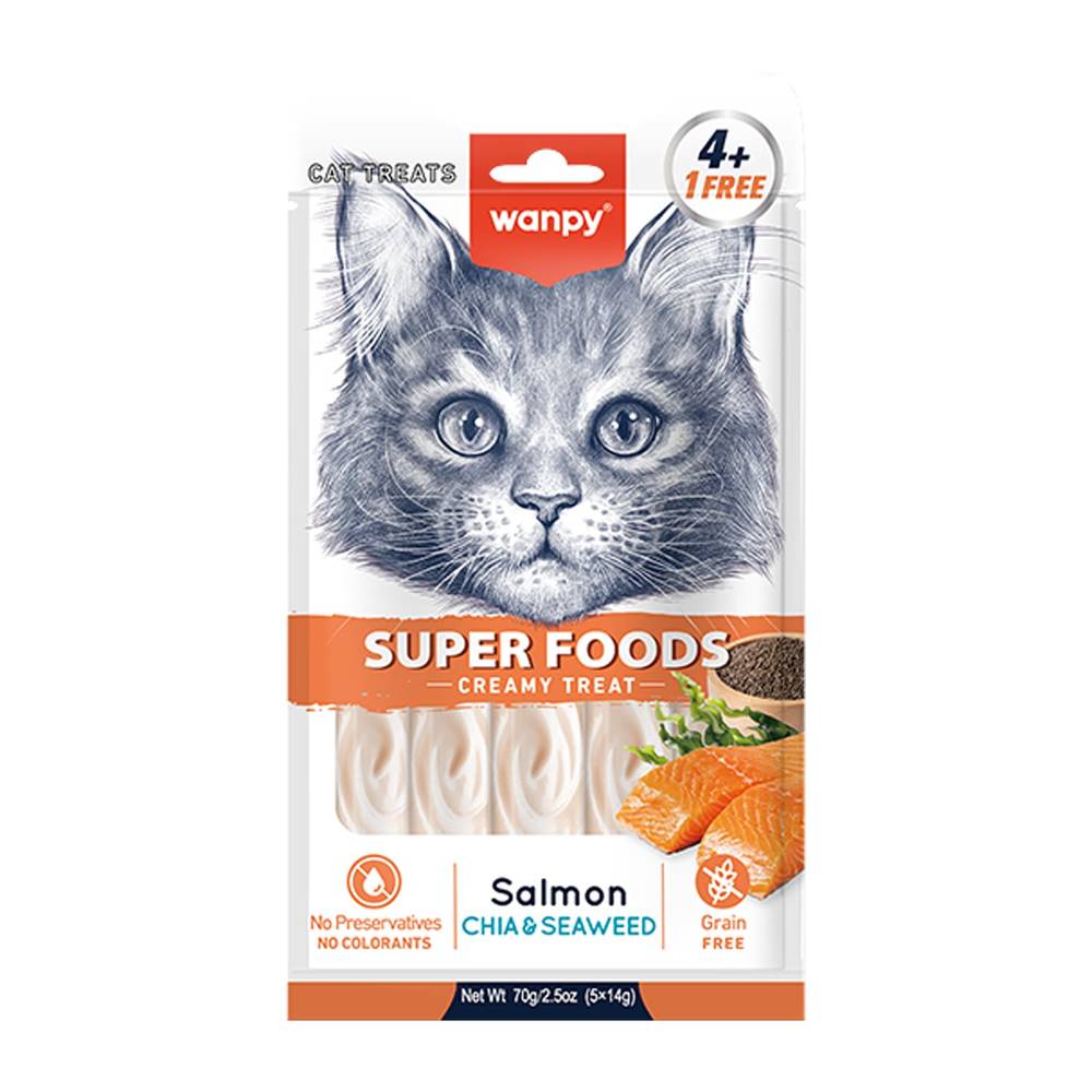 بستنی گربه بالغ ونپی مدل SuperFood Salmon Chia & Seaweed وزن 70 گرم