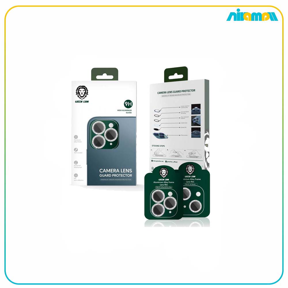 محافظ لنز گرین لاین مدل 9H Camera Lens Guard مناسب برای گوشی موبایل IPhone 13 Pro / 13 Pro Max