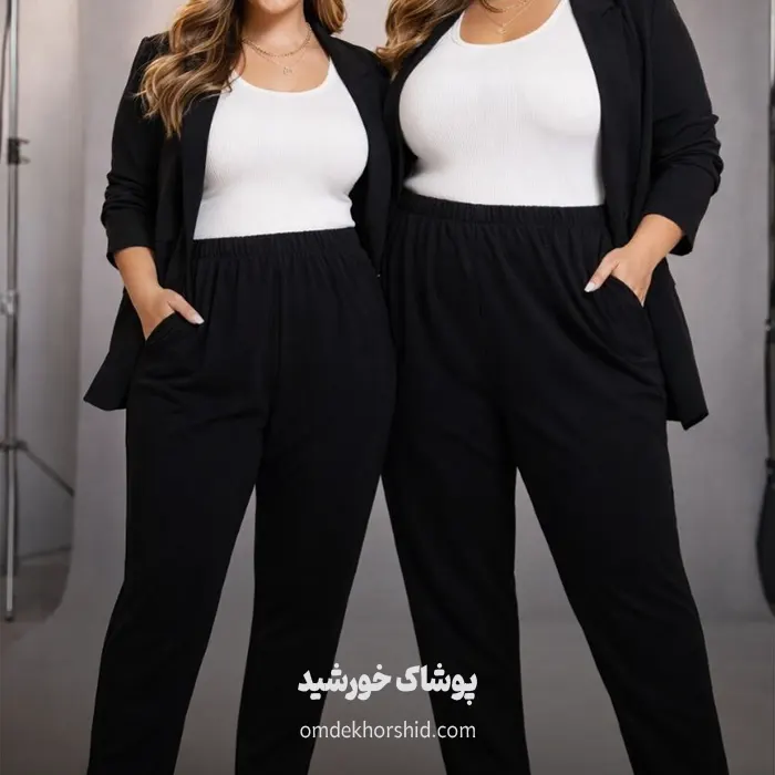 شلوار خط اتو خاویاری5XL