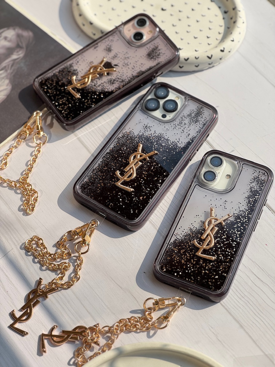 قاب Black YSL آکواریومی با آویز