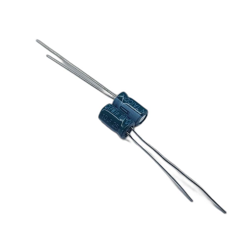 خازن الکترولیتی 10uF / 25V مارک TAICON PZ(PW) سایز 4mmx7mm