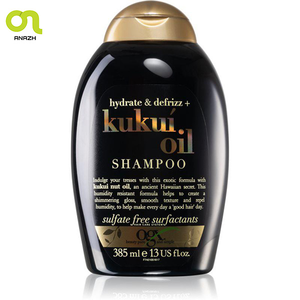 شامپو آبرسان و ضدوز روغن کوکوی او جی ایکس فری سولفات Ogx Kukui Oil حجم 385 میلی لیتر(دارای ضمانت اصالت کالا می باشد)(جنس درجه 2 پاکستانی نیست)-اناژ