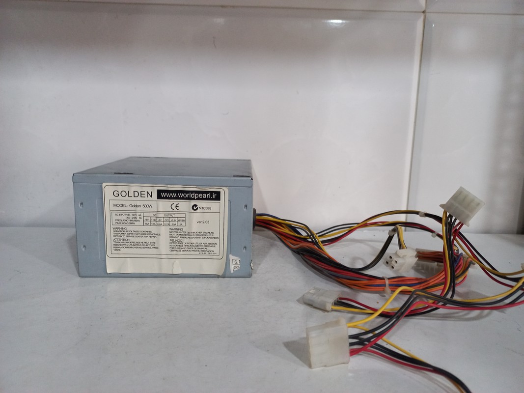پاور 24 پین GOLDEN مدل GOLDEN 500W-استوک(حداکثر توان 240 وات)