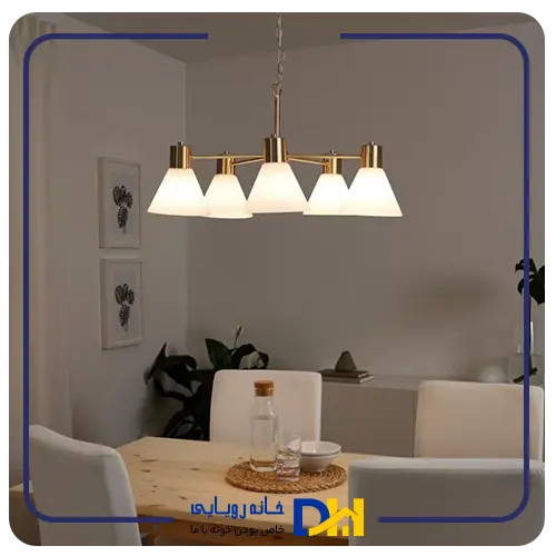 لوستر 5 بازو طلایی مدل FLUGBO ایکیا