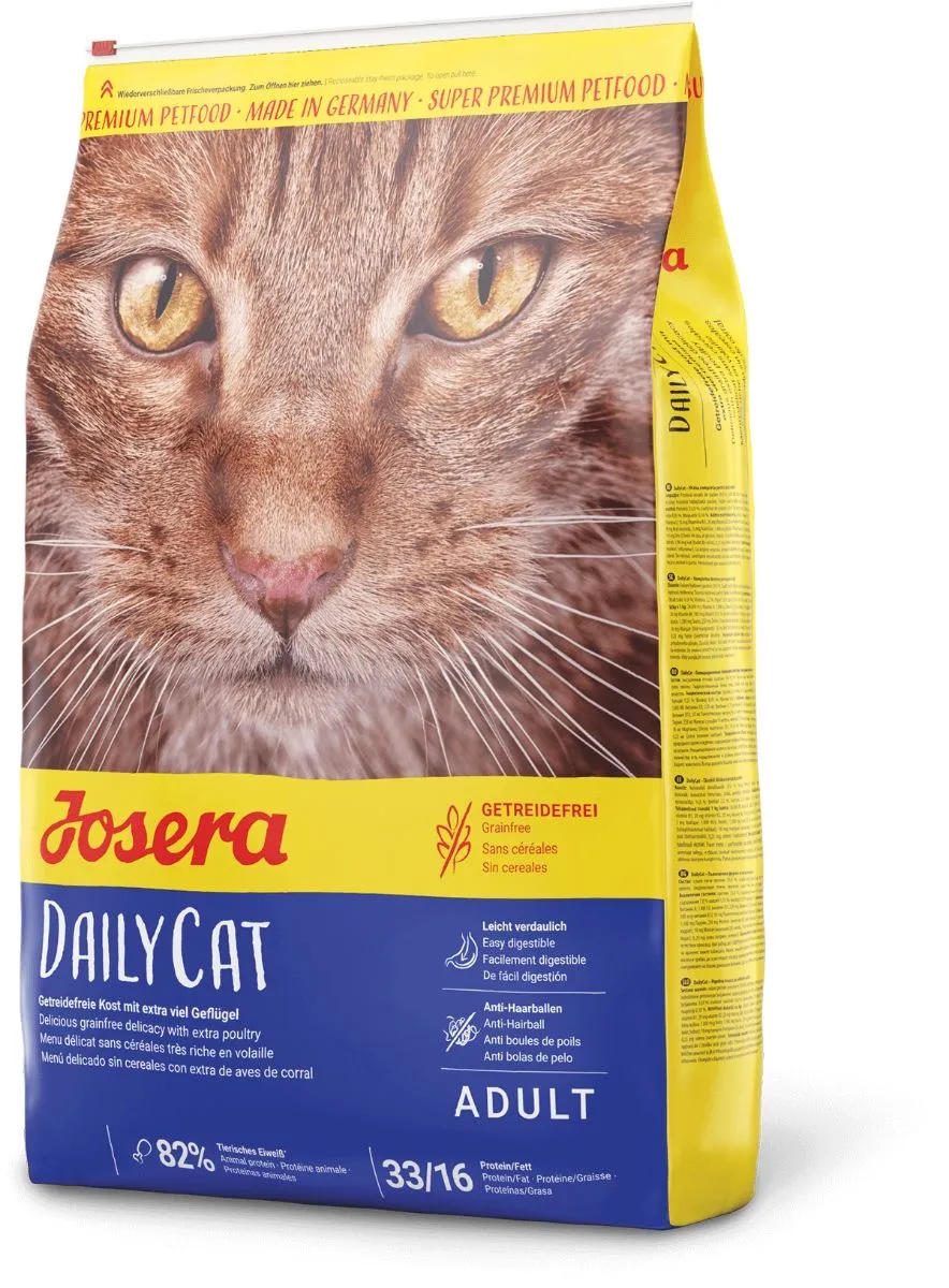 غذای خشک گربه جوسرا مدل DailyCat بدون غلات با طعم مرغ