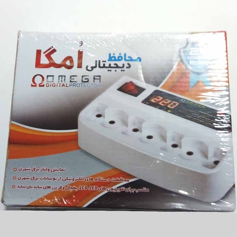محافظ ولتاژ امگا هفت خانه یک و نیم متری مدل Digital Protector