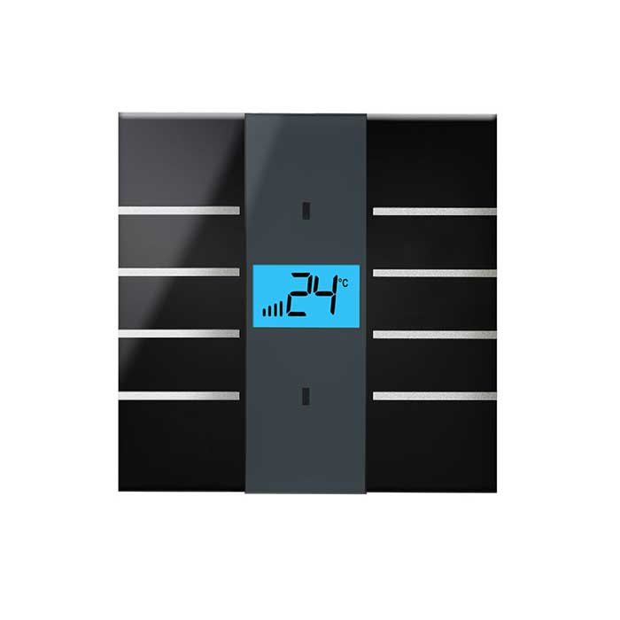کلید هوشمند ترموستاتیک سری KNX Glass Thermostat, square, black