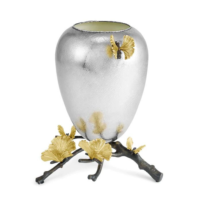 گلدان پایه دار مایکل آرام | Butterfly Ginkgo Vase - Medium