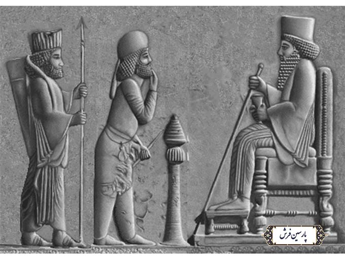 نخ و نقشه تابلو فرش تندیس داریوش هخامنشی - کد NT4234