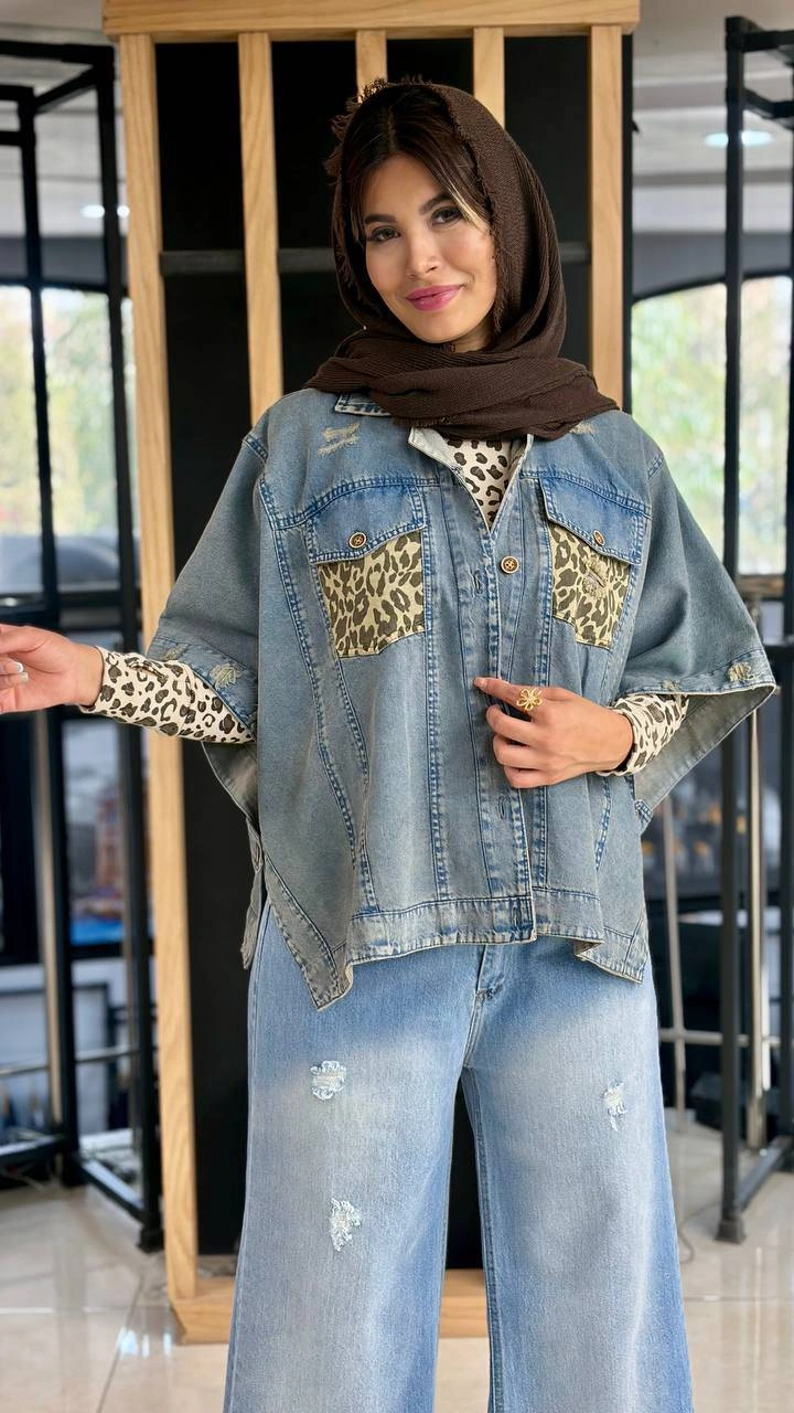 وست دو جیب پلنگی - کد 6027