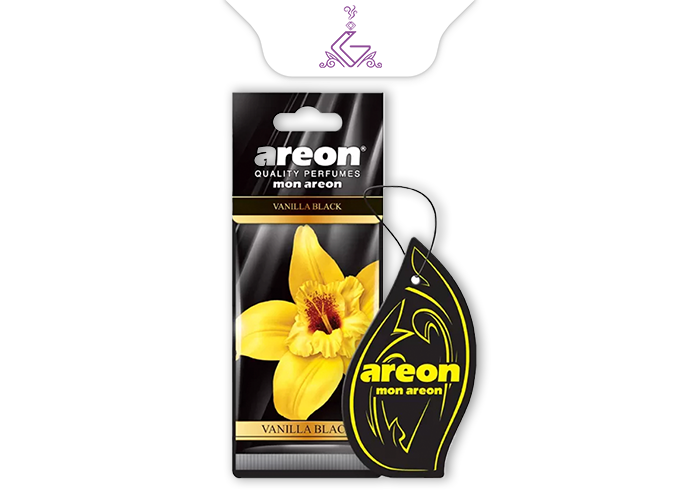 خوشبو کننده ماشینی آویز(کارتی) وانیل سیاه VANILLA BLACK برند آرئون AREON