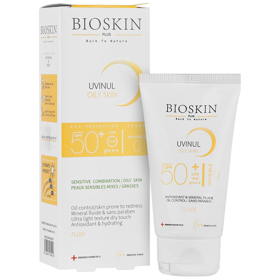 کرم ضد آفتاب بایو اسکین پوست چرب SPF50 بی رنگ