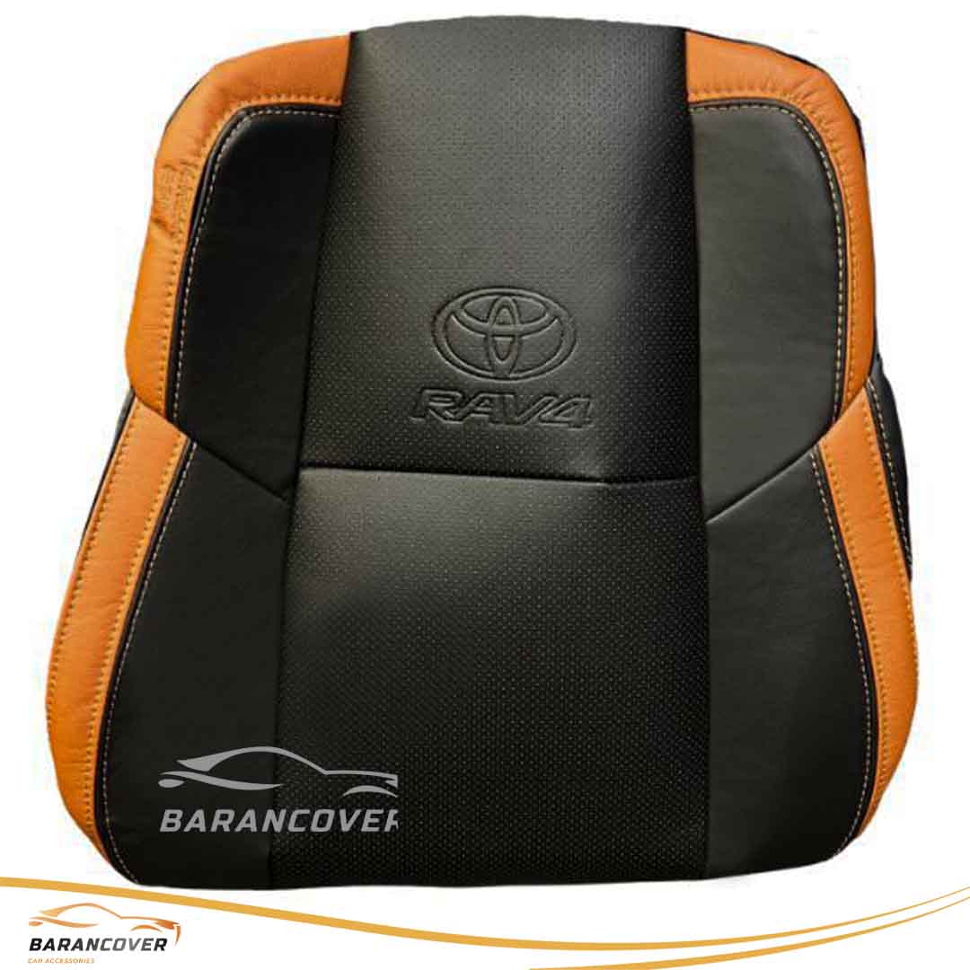 روکش صندلی تویوتا رافور RAV4 2013-2018 چرم رنگ مشکی نوار مارون