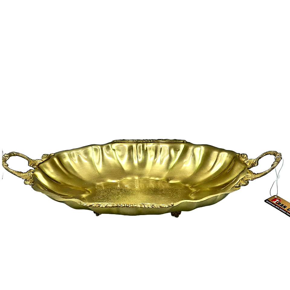 میوه خوری صدفی دسته دار برنجی